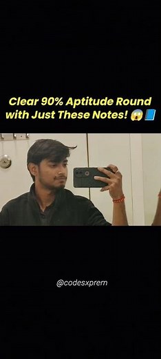 Clear 90% Aptitude Round With Just These Notes 😱📘 | Placement Ready