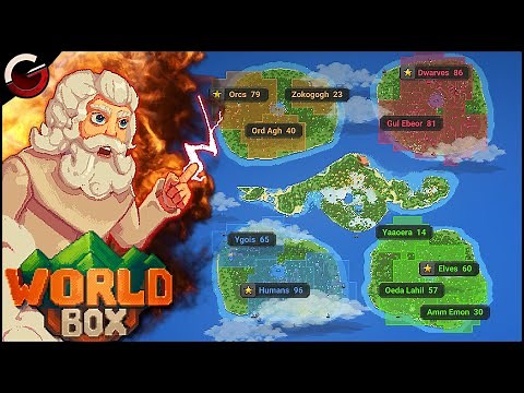 I CREATED FOUR KINGDOMS! War Between Humans, Elves, Orcs & Dwarves | WorldBox God Simulator Gameplay
