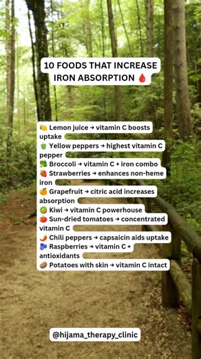 🩸 10 foods that increase iron absorption! Boost your iron levels naturally with these delicious and nutritious foods. #ironabsorption #healthylifestyle | Hijama Therapy Clinic