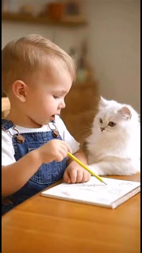 He said “sit still for homework”… I said “I already graduated in napping.” 😼 Whose degree is more useful? 😂 #PawsAndPunchlines #MaxAndCat #FunnyCatTalk #PetComedy #ToddlerVsCat #CatHumor #CuteChaos | Paws & Punchlines