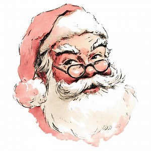 12x Christmas Santa PNG Clipart, Retro Santa Watercolor Clip Art Set, Holiday Digital Download, Printable Paper Crafts, Transparent PNG - Etsy