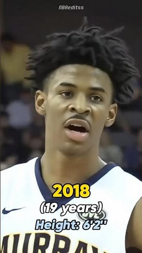 Ja Morant Height Evolution #evolution #nba #basketball #thenandnow #throughtheyears
