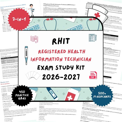 RHIT Exam Study Kit 2026 | Rhit Study Guide | Rhit Exam | Rhit Exam Study Guide | Ahima Rhit | Ahima Rhit Study Guide | Rhit Study | Rhit - Etsy