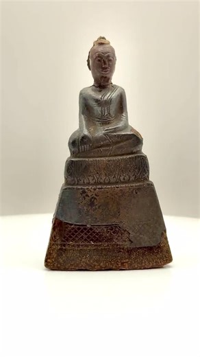 Antique Silver Clad Buddha Statue | 19th Century Southeast Asian Decor - Etsy