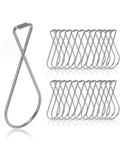 12/24/2pcs Heavy Duty Metal T-Bar Hanging Clips, No Drill Suspended Ceiling Hooks, Shower Curtain Rings, Suitable For Classroom/Office/Home, Hang Signs/Plants/Decor, Easy Install Grid Ceiling Hooks | SHEIN