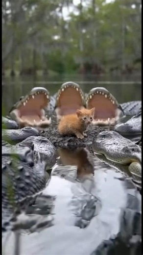 Brave Dog Saves Kitten by Swimming Through Alligators #herodog #rescue