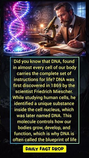 DNA Discovery Explained: The Scientist Who Found DNA in 1869#DNAFacts #ScienceHistory #BiologyFacts