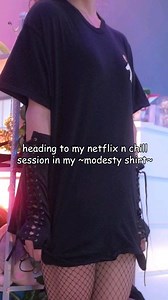 Evelyn Gonzalez on Instagram: "i dont think it works very well but it makes me feel better 🫠 . . . . . . . #netflix #chill #netflixandchill #funny #relatable #nodest #modesty #fashion #fashionstyle #fashiongram #mtf #trans #tgirl #pretty #fishnets #tshirt #funnyvideos"