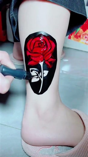 From Stencil to Beautiful Rose Tattoo