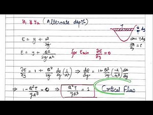 Open channel flow-14 | Alternate depth and critical flow equation | Shubham sarathe #fluid mechanics
