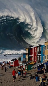 534K views · 3.8K reactions | A Massive Tidal wave is about to crash onto the shore, What would you do in this situation—run for higher ground, stand frozen in fear, try to warn everyone around you, or just sit there, smoke a cigarette, and enjoy the view? #tidalwave #tsunami #ocean #surf #surfing #bigwaves #nazare #pipeline #carolinabeach #myrtlebeach #miamibeach #puertoescondido #naturaldisaster | Status.ai | Facebook