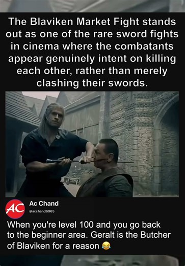 The Blaviken Market Fight stands out as one of the rare sword fights in cinema where the combatants appear genuine… #trending #clip