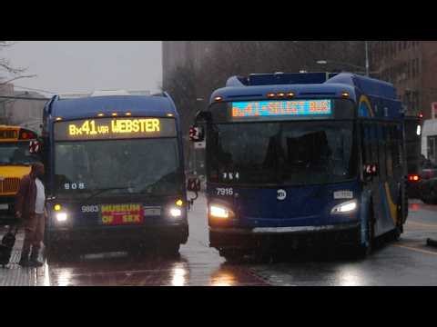 NYCT Bus: 40-Foot Bus Action on the Bx41 / Select Bus Service at Webster Avenue & Melrose Avenue