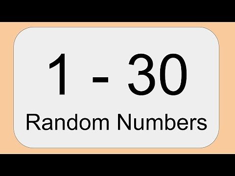 Random Numbers 1 to 30