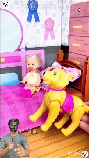 Satisfying with unboxing video Barbie house and family set pink toys #shorts #toys #doll #disney 35