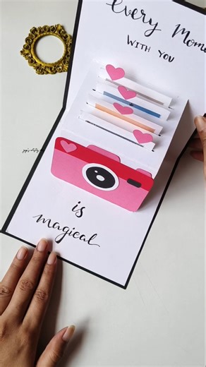 DIY Camera Pop Up Card 📸 #diy #popupcard #handmade #cardideas #diycraft #shorts