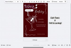 Elegant 21st Birthday Invitation: Martini Cocktail Party (digital Download) - Etsy