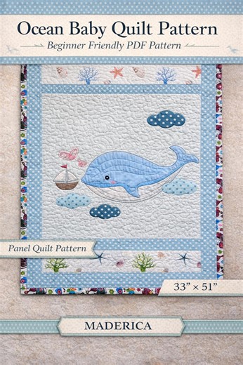 Whale Baby Quilt Pattern PDF Beginner Quilt Pattern Digital Download - Etsy