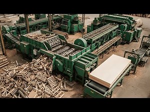 Inside the Recycle Wood Factory - How Wood Waste Becomes MDF Boards (Full Process)