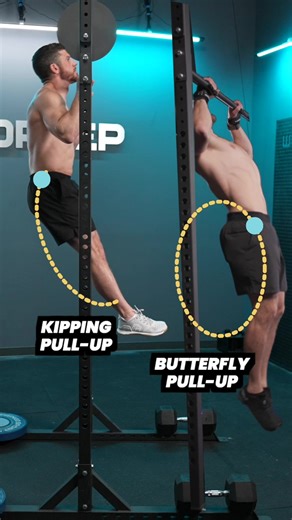 From the side, the biggest difference between a kipping pul-up and a butterfly pull-up isn’t your arms… it’s your hips. Kipping pull-up: Your hips move back and forth in a clear arc. It’s more segmented: hollow ➝ arch ➝ pull ➝ reset. Butterfly pull-up: Your hips move in a smooth circular pattern. No hard stops — just continuous motion that keeps you cycling reps efficiently. Neither is “better” by default. But understanding how the pattern changes at the hips is what helps you decide which one t