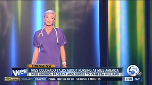 Miss America 2016: Miss Georgia Betty Cantrell was crowned Miss America, but what runner-up Miss Colorado did has social media buzzing: http://on.wews.com/1UOT7Av Kelly Johnson performed an original monologue in nursing scrubs as opposed to a pageant dress. What do you think of the move by Johnson? Sound off below! PHOTO GALLERY | Miss America pageant: http://on.wews.com/1K8Z1C9 | News 5 Cleveland