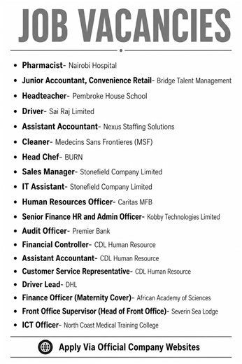 18 New Job Vacancies in Kenya 2026 | NGO, Hospital, Finance & Driver Jobs Hiring Now!