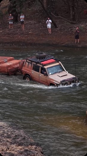 Tyler Thompson on Instagram: "Deep crossing of the Wenlock River on the Stones Crossing track, definitely one of the more nerve racking river crossings I’ve done  a known crocodile lives here so best not to walk it, just hold on and hope for the best  when it gets deep you can see the OP2 start to float and pull the back of the GQ Sideways . . . . #patrol #nissanpatrol #gqpatrol #td42 #opus #opuscamper #capeyork #stonescrossing"