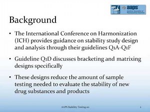ST101 Lecture 10: Bracketing and Matrixing of Stability Testing
