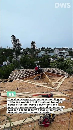 Amazing Roof Framing Construction Process | Skilled Carpenter Building Wooden Roof Structure