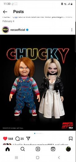 NEW Neca Chucky and Tiffany Dolls from Child's Play TV Show YouTube #Shorts Instagram Announcement
