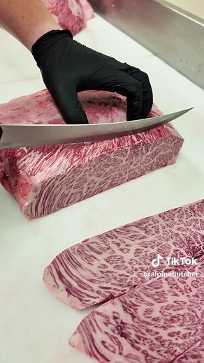 A5 Wagyu Denver Steak with 90 Degree Grain Change | Alpine Butcher