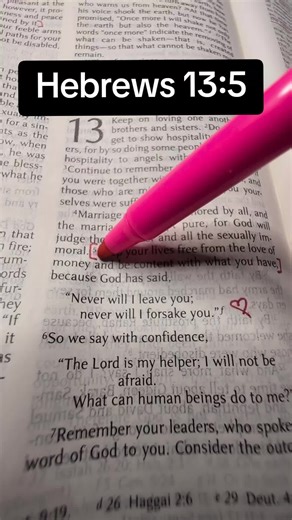 Hebrews 13:5- Keep your lives free from the love of money and be content with what you have, because God has said, “Never will I leave you; never will I forsake you.” #forsake #loveofmoney #content #bibleverse #Godsword