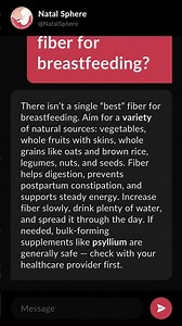 What is the best fiber for breastfeeding?