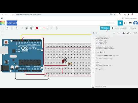 Práctica 3. Servomotor con push button Tinkercad