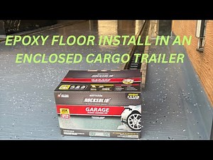 Epoxy garage floor coating in an enclosed trailer.