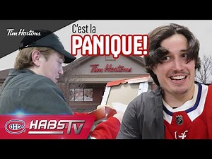 Habs work as employees at a Tim Hortons drive-thru