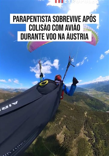 😯 QUE SUSTO Uma praticante de parapente austríaca sobreviveu após ser atingida em pleno voo por um #avião de pequeno porte, modelo Cessna 172, no sábado (23/5), na região de Pinzgau, na #Áustria. O impacto causou danos significativos ao equipamento e obrigou a vítima, identificada como Sabrina, a realizar um pouso de emergência. Apesar da colisão, ela conseguiu acionar o paraquedas reserva e aterrissar sem ferimentos graves em uma área de mata. #Metrópoles