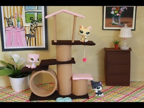 How to Make a Doll Cat Scratching Post Condo - Doll Crafts