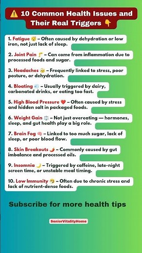 ⚠️ 10 Common Health Issues and Their Real Triggers 👇