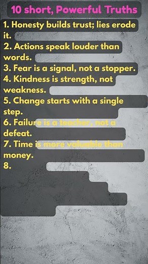 10 Truths That Will Change How You Think #lifelessons #wisdom #shortvideo
