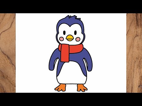 Como dibujar el pinguino de Stumble Guys paso a paso
