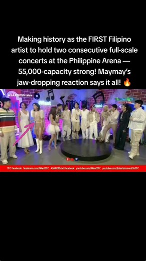 Making history as the FIRST Filipino artist to hold two consecutive full-scale concerts at the Philippine Arena — 55,000-capacity strong! Maymay’s jaw-dropping reaction says it all! #SB19 #SB19_KEN #SB19_PABLO #SB19_JOSH #SB19_JUSTIN #SB19_STELL #PPOP #PPOPKINGS #FYP #fyppppppppppppppppppppppp #foryou #tiktokviral #viralvideo
