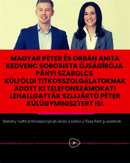 Pányi a külföldieknek adta a számot, Szijjártó lehallgatva – ez tényleg elfogadható nálatok, tiszásoknál?!” ⚠️📱🕵️‍♂️🇭🇺 Állok a kapuban, söpröm a járdát 🧹 és most NEM a kuka 🚮, NEM a parkolás 🚗, NEM a biciklikulcs 🚲 a téma, hanem az, hogy a Tisza Párt egyik kedvenc „újságírója”, Pányi Szabolcs, a hangfelvételen büszkén mondja: „Én adtam meg nekik két számot… a tiedet meg a Péterét.” 🎙️ És hoppá: Szijjártó Péter külügyminiszter telefonszámát is megadta külföldi titkosszolgálatoknak, hadd 