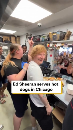 28K views · 175 reactions | Ed Sheeran prepared for his Chicago concert at Soldier Field by serving hot dogs #9Today | WATCH LIVE 5.30am | TODAY | Facebook