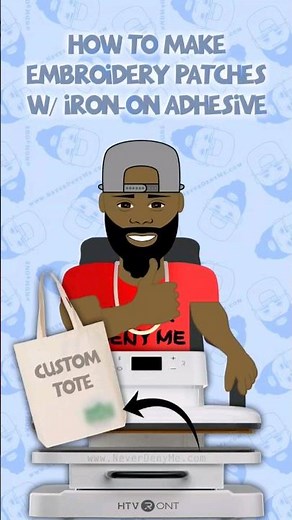 How To EASILY Make Iron On Embroidery Patches With Adhesive | Custom Tote Bag 🎒 ‪@NeverDenyMe‬.com