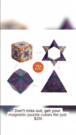 Shashibo is the original amazing magnetic puzzle cube! With over 70 shapes, 36 rare earth magnets