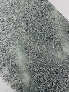 Silver Trim Glitter Damask Design on A Mesh Lace Fabric Prom- Sold by the Yard - Etsy