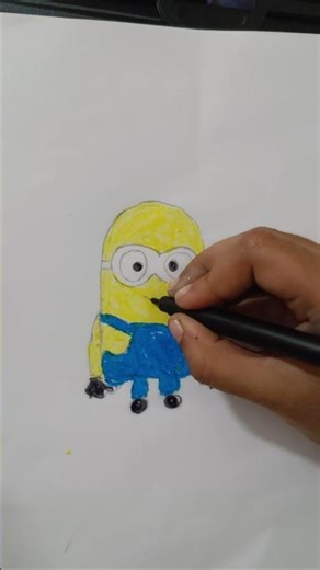 easy Bob minion drawing #kids art# colouring# viral video # mini vlog