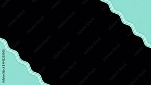 Transparent motion frame of green wavy shapes moving at the diagonal edge. 4K resolution with alpha channel and copy space.