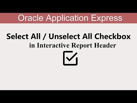 Select All / Unselect All Checkbox in Interactive Report Header | Oracle APEX